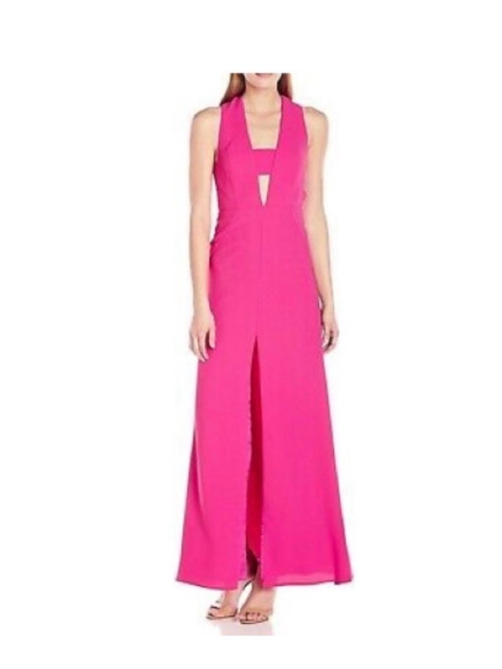 Jill Stuart Pink Cut Out Plunging Neck Sleeveless Gown Dress - Size 6